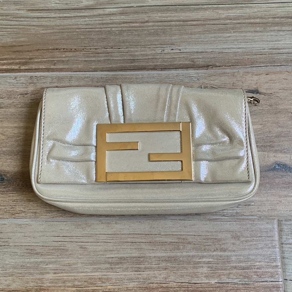 Fendi Mia Clutch Light Gold